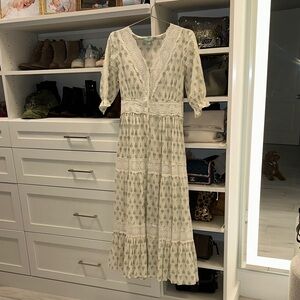 April Cornell Cream and Gray Long Sleeve Dress